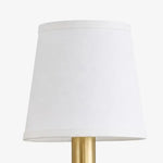 Load image into Gallery viewer, Close-up of the white fabric lampshade texture and trim