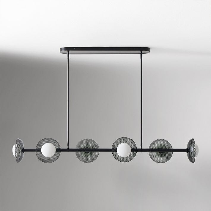 Lámpara de araña lineal Elorina de 6 luces - Lámpara de metal moderna - Iluminación para comedor