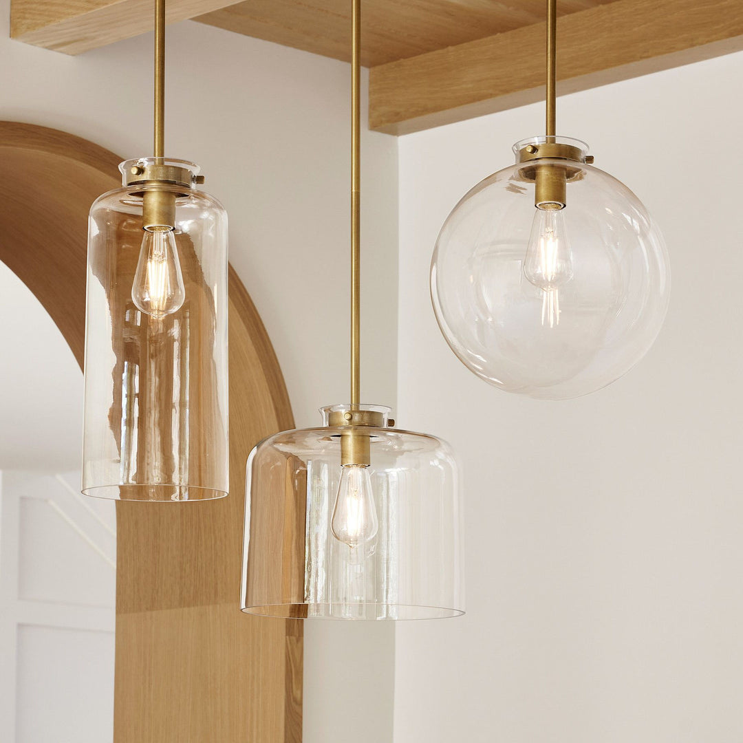 Sterling Minimalist Glass Pendant Collection - Vintage Brass Lighting Design