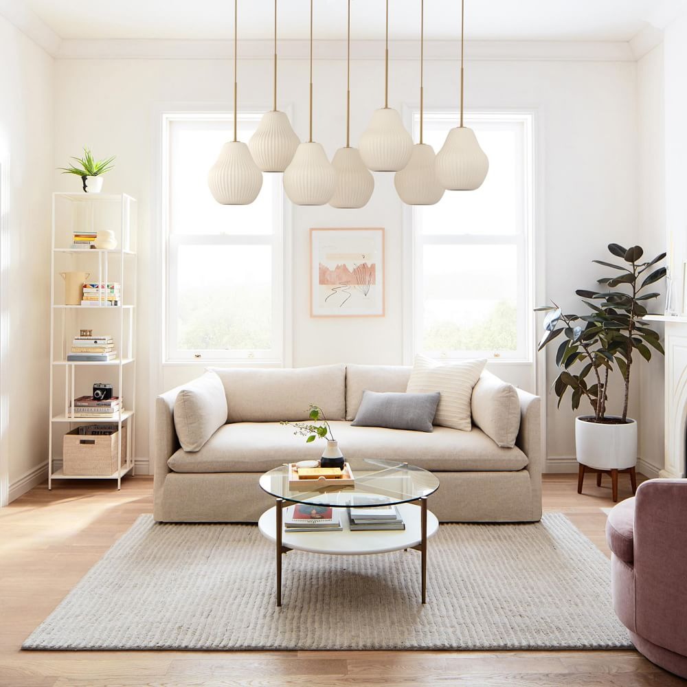 Rivrona Contemporary 7-Light Chandelier - Modern Glass Lighting for Dining Rooms
