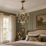 Cargar imagen en el visor de la Galería, Antique Bronze 4-Light Crystal Mini Chandelier
