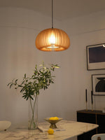 Bild in Gallery-Viewer laden, Rounded Wood Slat Swag Pendant Light