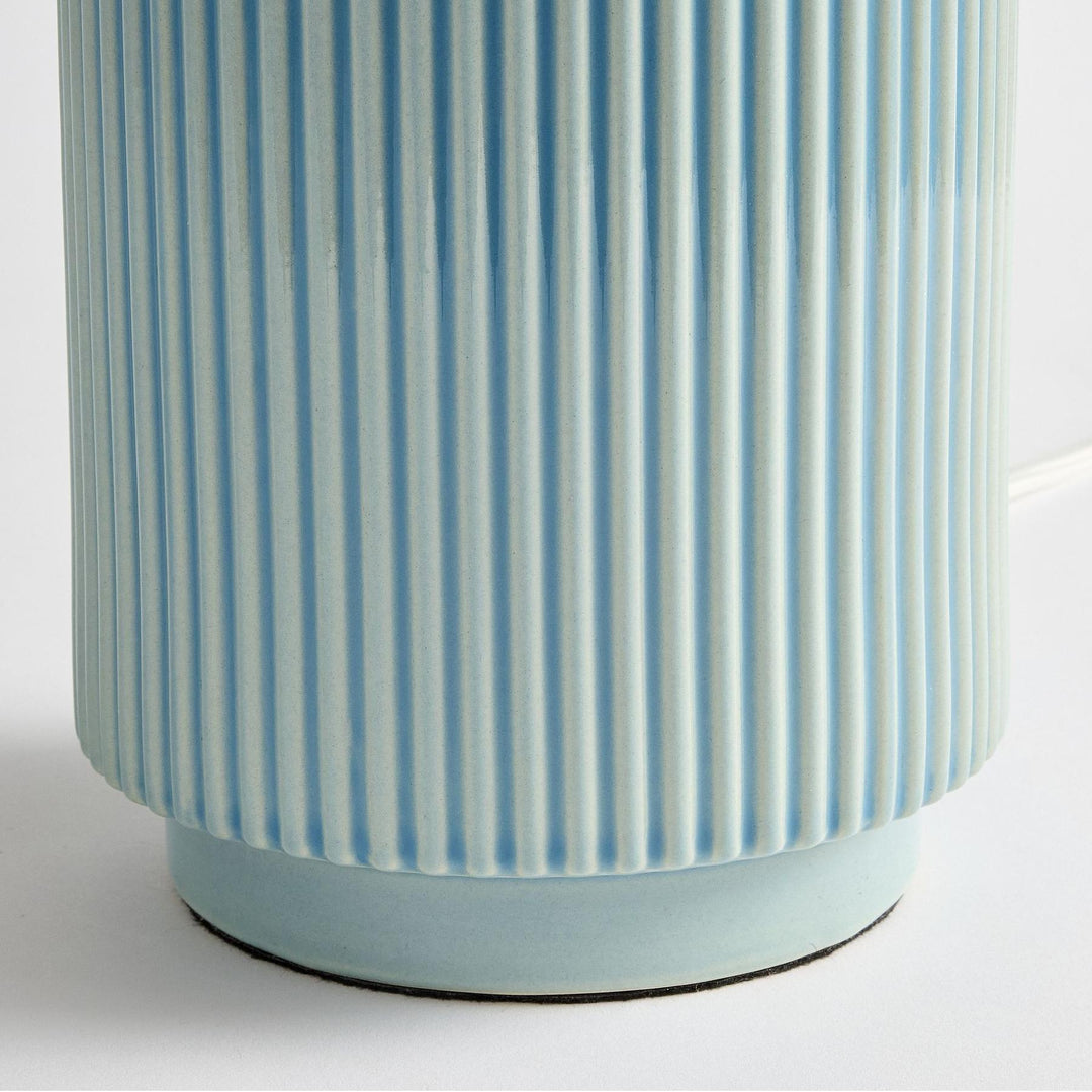 Ceruna Minimalistische Keramik-Tischlampe - Keramikfuß mit einem Lampenschirm aus Leinen