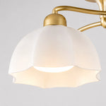 Load image into Gallery viewer, White flower-shaped glass shade detail