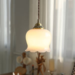 Load image into Gallery viewer, Brass Resin Petal Plug-In Pendant