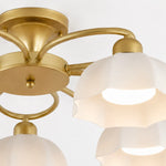 Load image into Gallery viewer, Brass frame and white glass shade detail