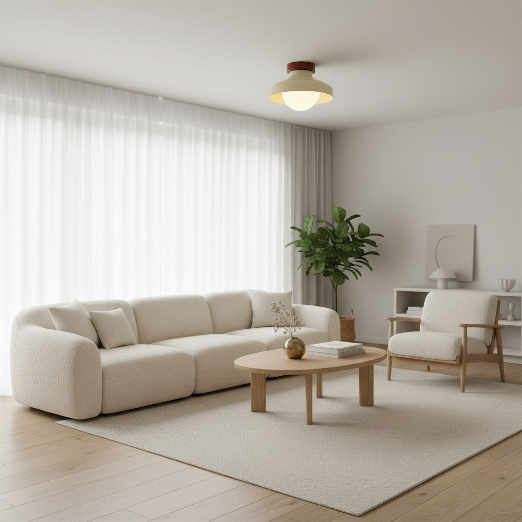 Oribela Plafonnier Moderne Minimaliste - Lampe Sculpturale en Verre en Forme de Dôme pour Salon et Cuisine