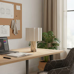 Load image into Gallery viewer, Cavilon Modern Artisanal Marble Accent Table Lamp with Soft Fabric Shade for Living Room and Bedroom