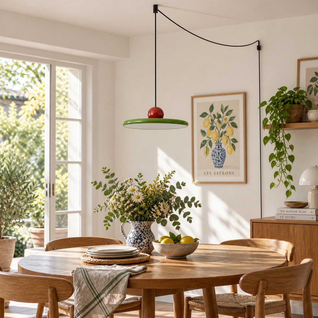 Acrylic Disc Plug-In Pendant Light
