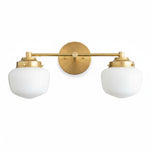 Bild in der Galerieansicht laden, Opalume Glass Art Deco Vanity Light - Bathroom Wall Sconce with White Glass Shades
