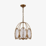 Bild in Gallery-Viewer laden, Oval Cage Textured Glass Chandelier