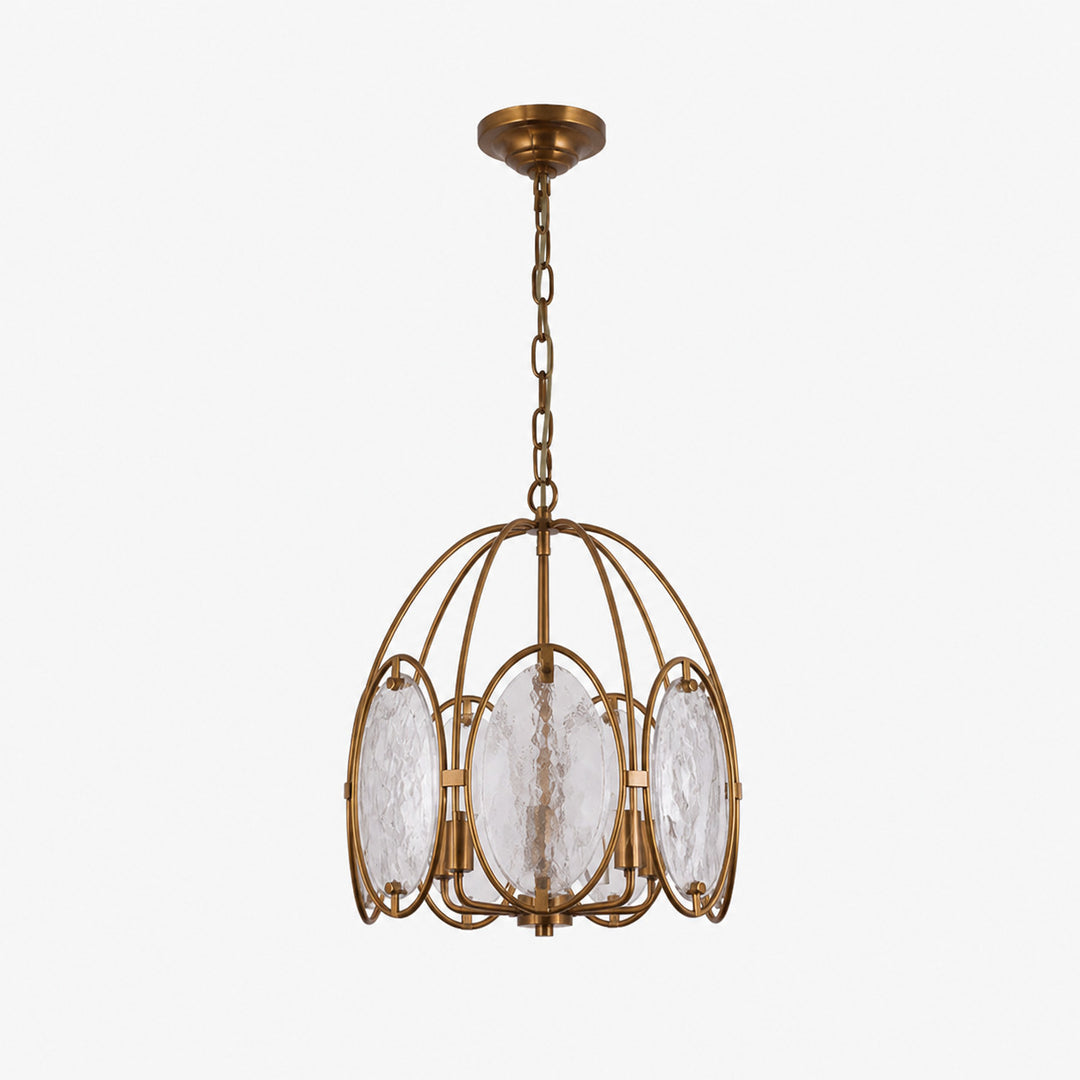 Oval Cage Textured Glass Chandelier