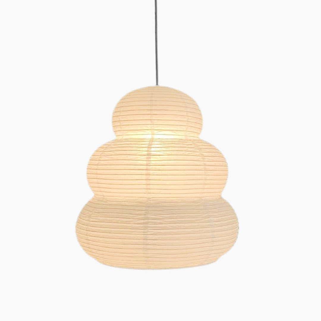 Beige Mulberry Paper Swag Pendant Light