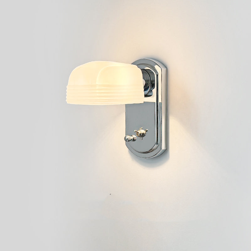 Lámpara de pared industrial creativa Bauhaus de vidrio blanco
