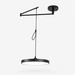 Load image into Gallery viewer, Black 50 cm movable round pendant light