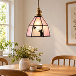 Charger l'image dans la visionneuse de galerie, Cat and Butterfly Stained Glass Pendant Light