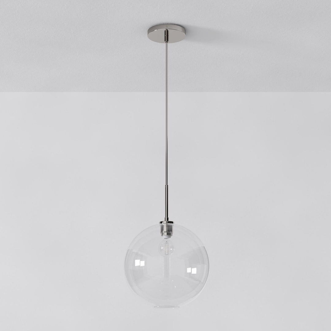 Lámpara colgante Selvion con forma de globo escultural: moderna lámpara colgante de cristal con un diseño elegante.