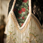 Bild in Gallery-Viewer laden, French vintage beaded fringe table lamp