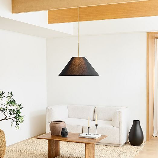 Lámpara colgante cónica de tela Conica: estilo moderno y escultural para espacios acogedores