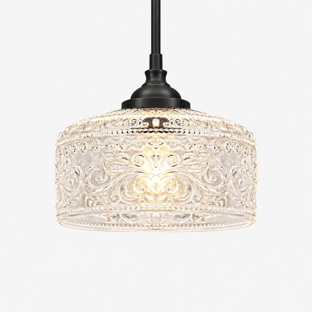 Vintage Adjustable Glass Pendant Light