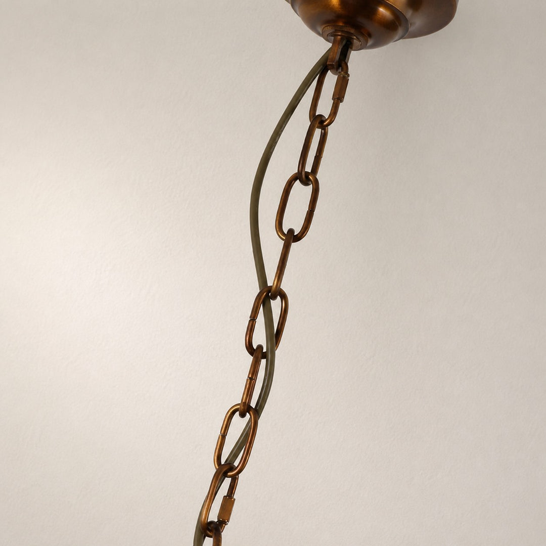 Brass Flower Glass Chandelier