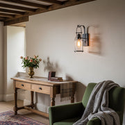 Driscoll Vintage Industrial Glass Shade Wall Sconce – Waterproof Outdoor Light for Porch & Entryway