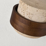 Load image into Gallery viewer, Travertine Walnut Cylindrical Plug-In Pendant