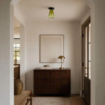 Cargar imagen en el visor de la Galería, Gradient green glass flush mount light in an entryway