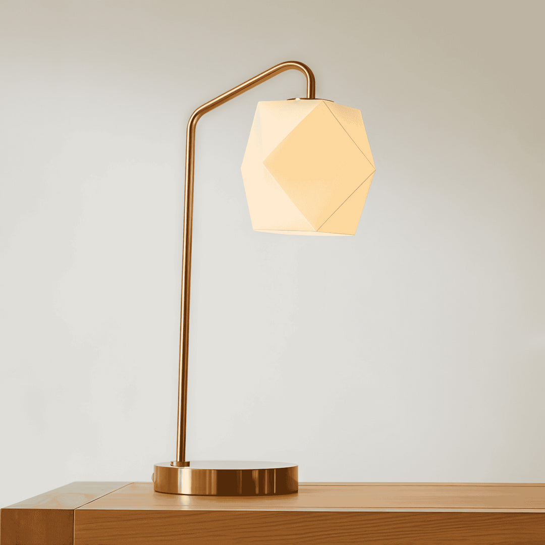 Lámpara de mesa de cristal facetado geométrico luminoso Talvior