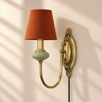 Cargar imagen en el visor de la Galería, Rowanea Fabric Shade Ceramic Plug-In Wall Sconce