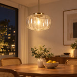Charger l'image dans la visionneuse de galerie, Ribbed Glass Single-Light Dome Pendant Light