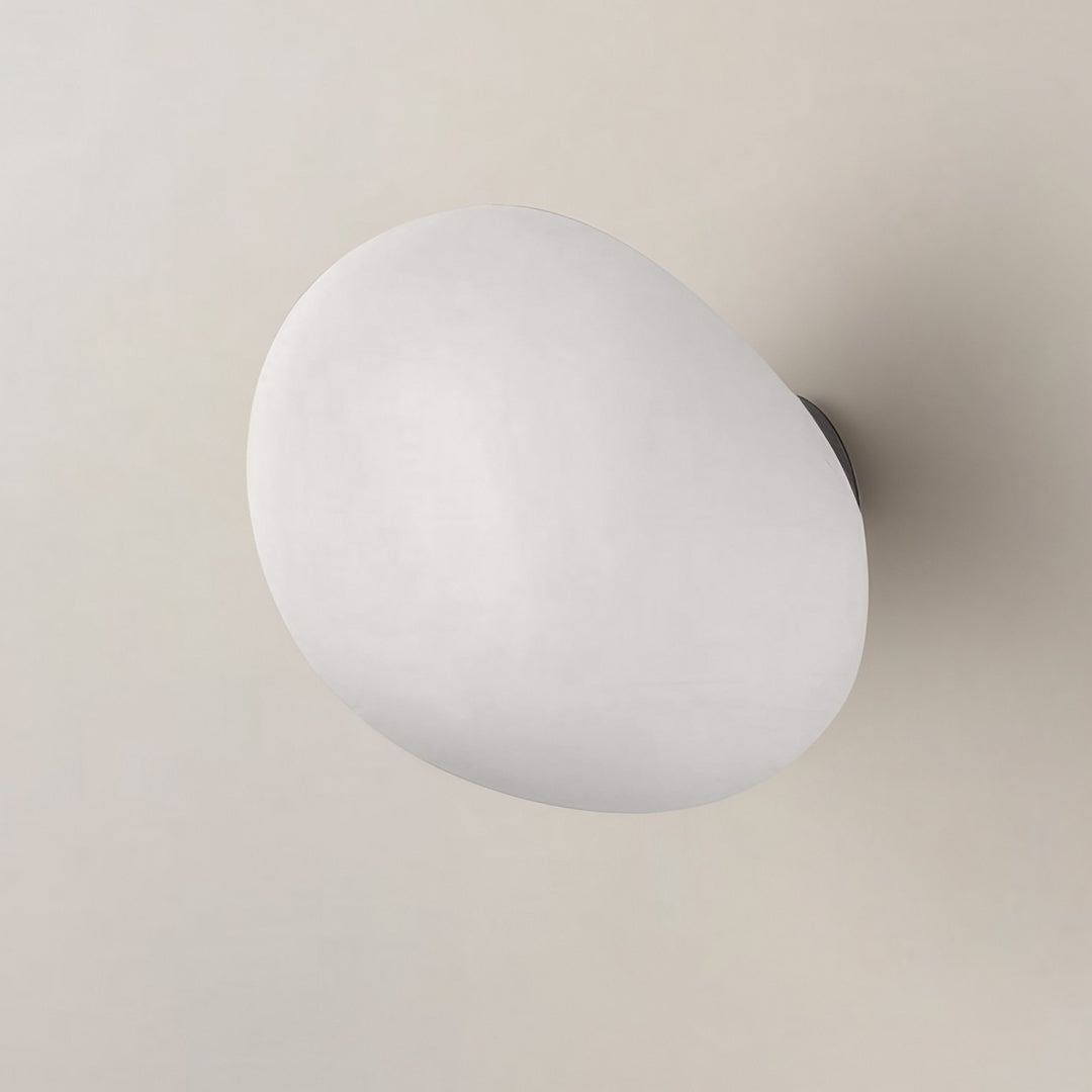 Lámpara de pared y techo con silueta de guijarro orgánico Stonea, luz de vidrio contemporánea para el hogar N16