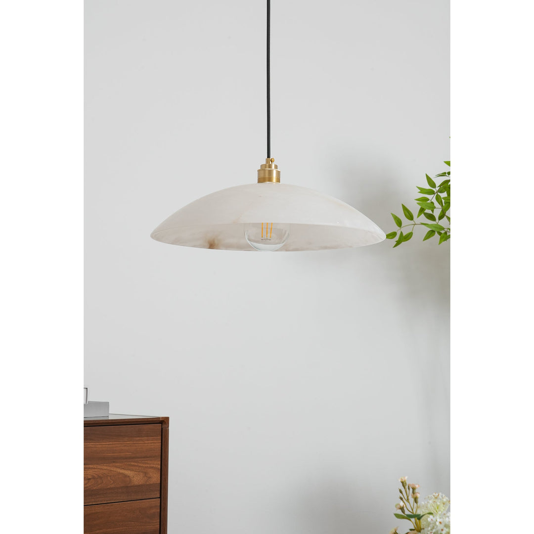 Natural Stone Plug-In Swag Pendant Light