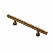 Antique Brass hammered bar pull with 3.8 inch or 96 mm centers