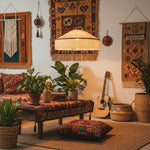 Bild in Gallery-Viewer laden, Beige Pleated Fabric Fringe Plug-In Pendant