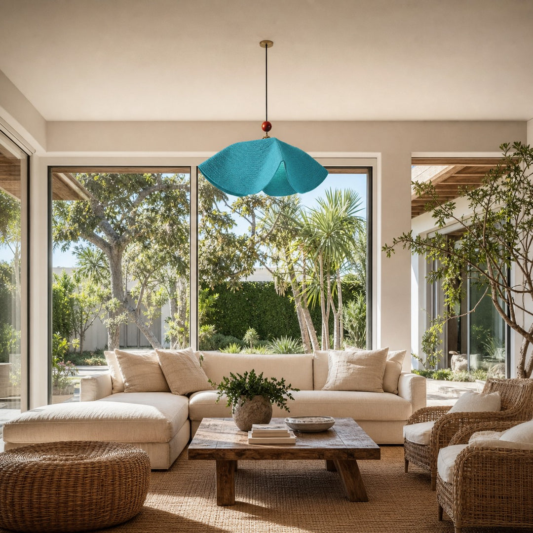 Sculptural Woven Fabric Pendant Lamp
