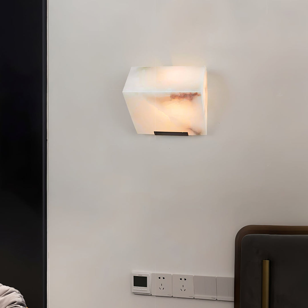 Modern Alabaster Wall Lamp – Minimalist Staircase Sconce for Hallway Corridor Lighting