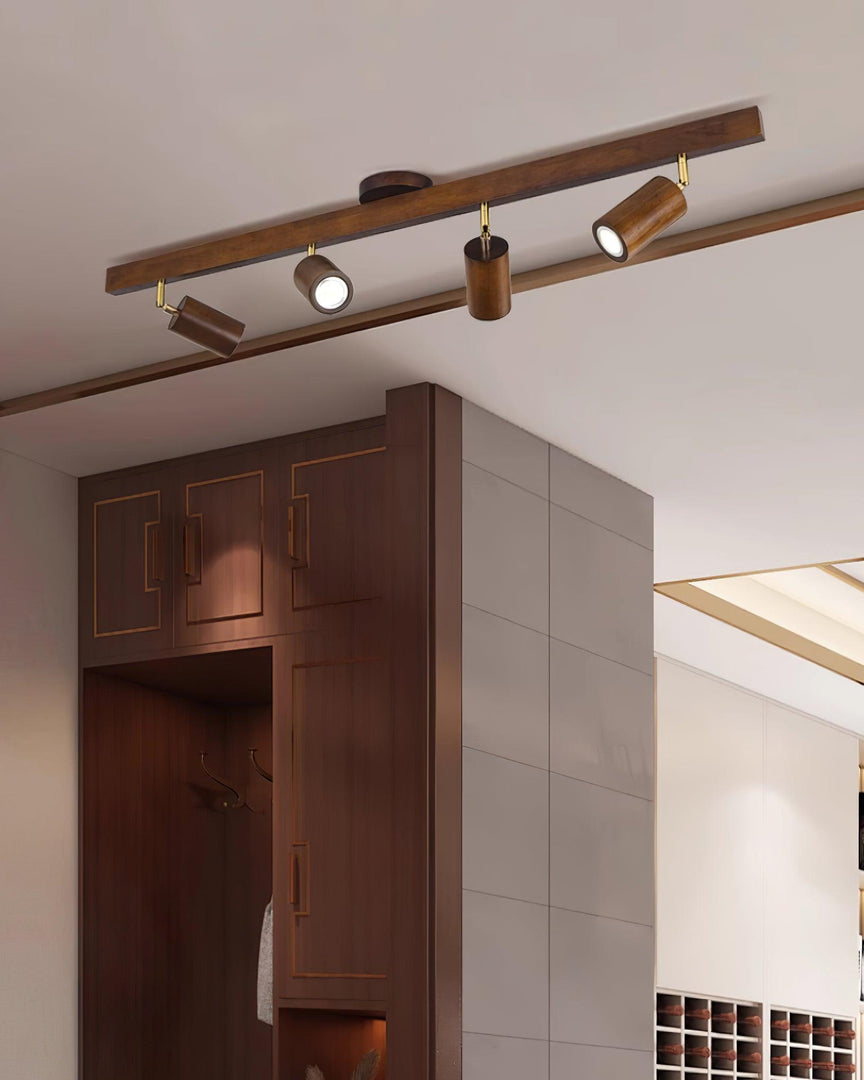 Iluminación de riel de madera Merlo