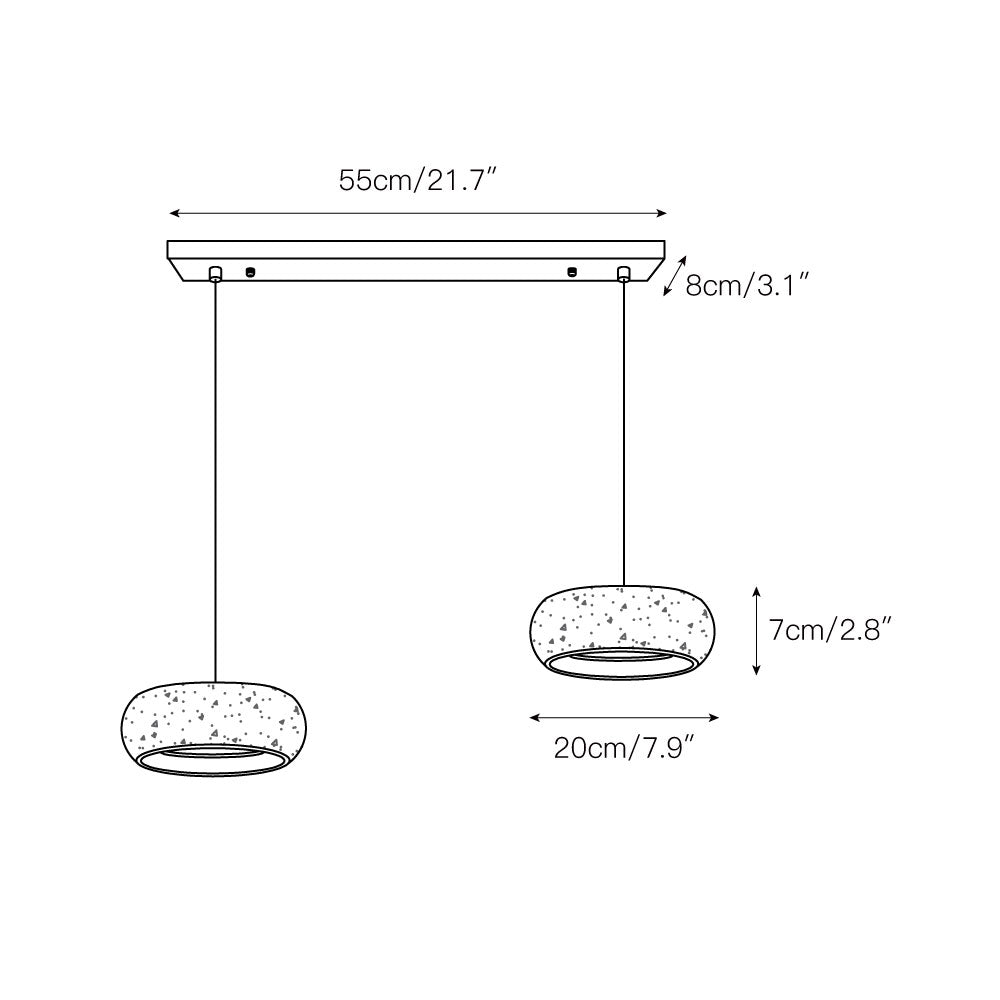 Travertin Trommel Pendelleuchte