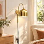 Charger l'image dans la visionneuse de galerie, Dome Arm Plug-In Cord Arched Metal Wall Sconce