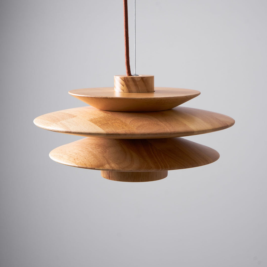 Layered Wood Plug-In Swag Pendant