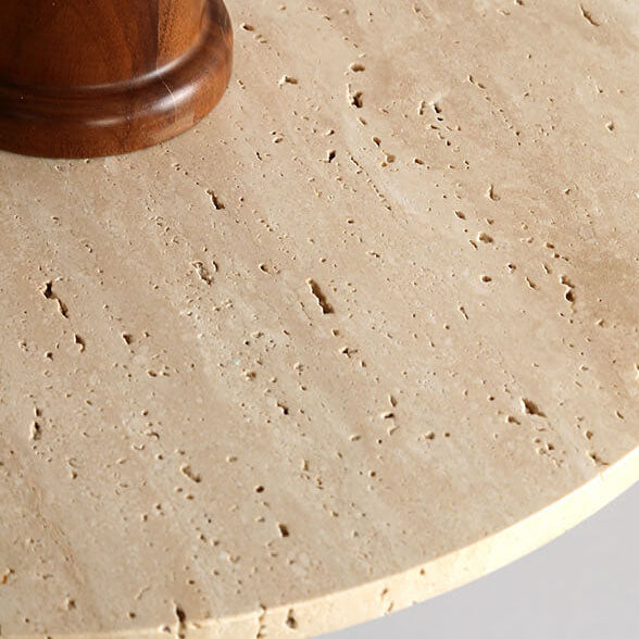 Japanese Round Yellow Travertine Shade Semi-Flush Mount Ceiling Light M12