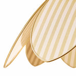 Cargar imagen en el visor de la Galería, Close view of striped fabric and brass-tone petal trim