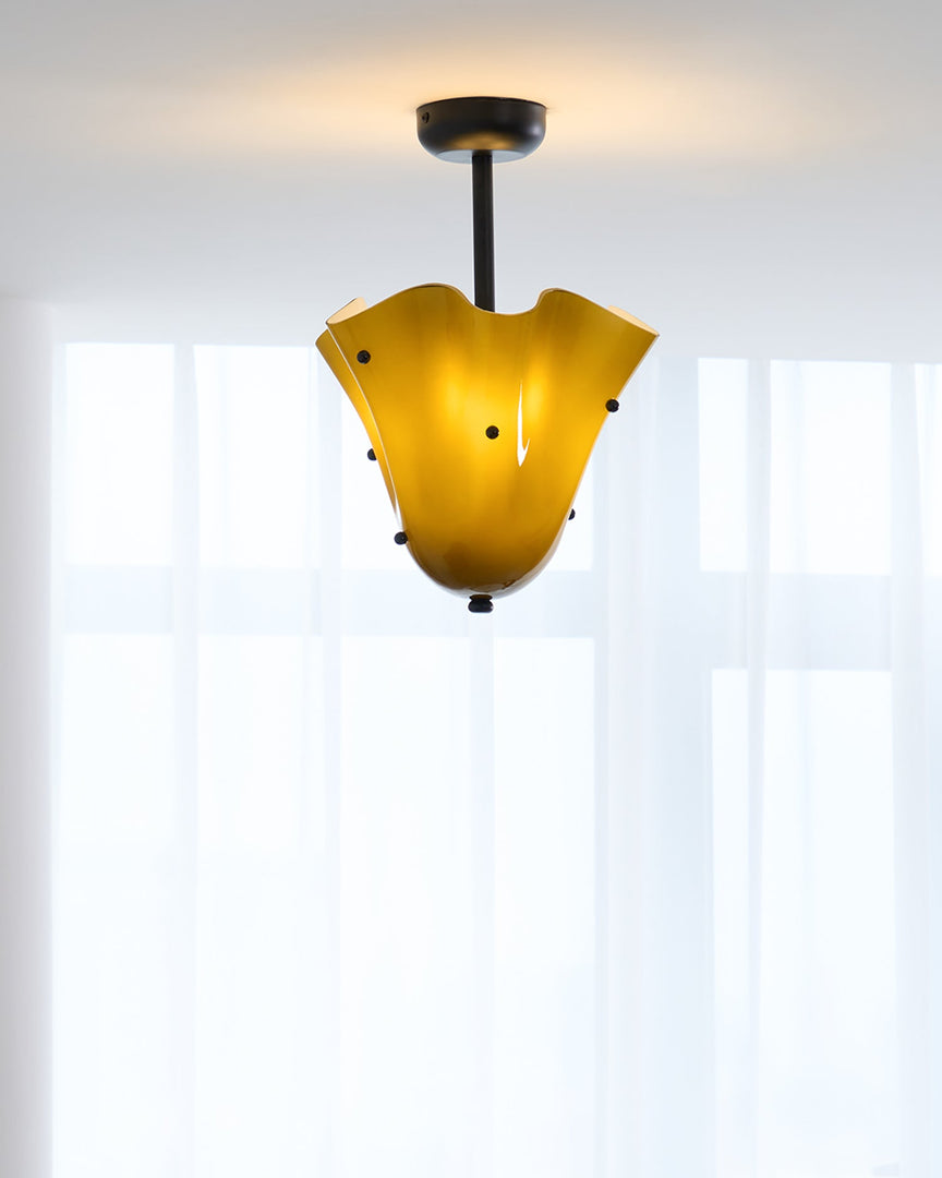 Bellina Modern Sleek Decorative Glass Shade Design Ceiling Light for Living Room, Bedroom and Dining Areas