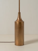 Load image into Gallery viewer, Lindi - aged brass and linen scalloped floor lamp
