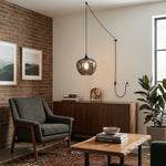 Bild in Gallery-Viewer laden, Smoky Gray Hand-Blown Glass Plug-In Pendant