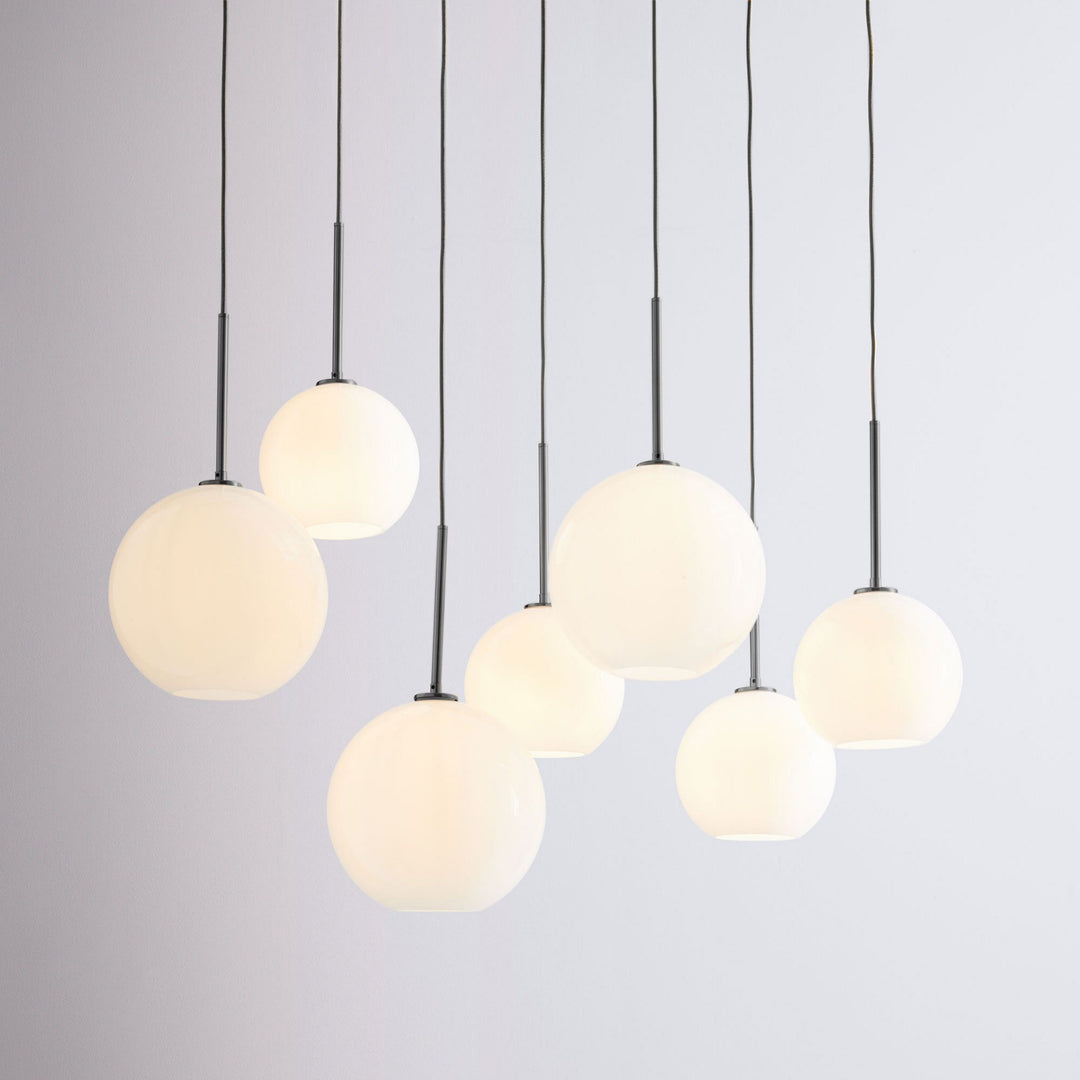 Selvion Eleganter 7-Licht Kugel Kronleuchter – Glas Pendelleuchte
