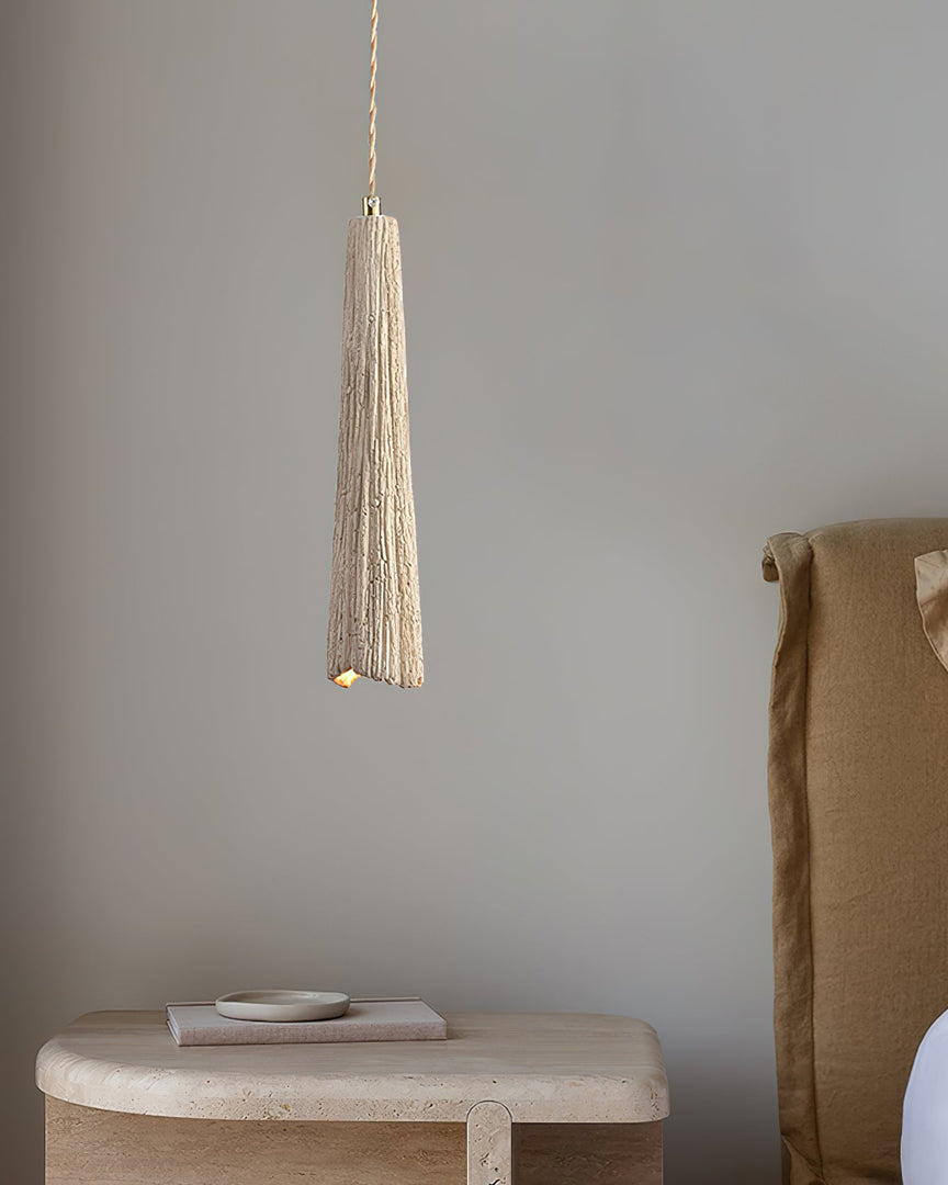 Textured Cement Gold Plug-In Swag Pendant