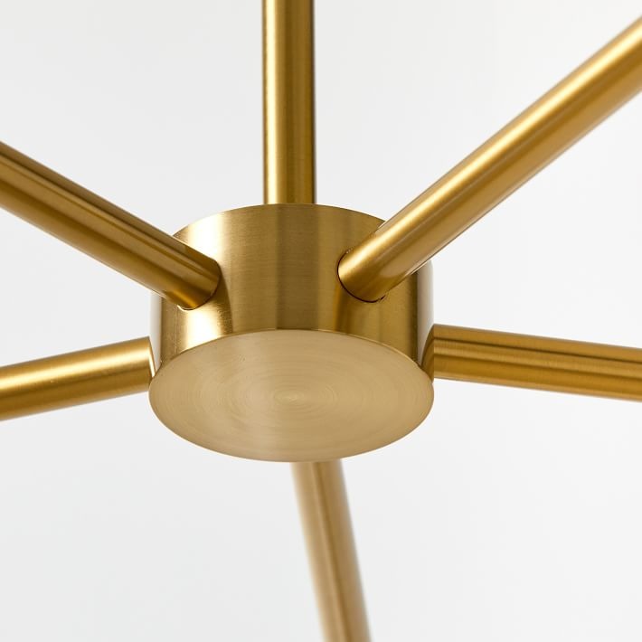 Conica Modern Glass Cone Chandelier – Sculptural 5 Light Brass Design