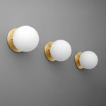 Load image into Gallery viewer, Glorica Glass Brass Wall Sconce - Frosted Globe Classic Light For Warm Ambiance
